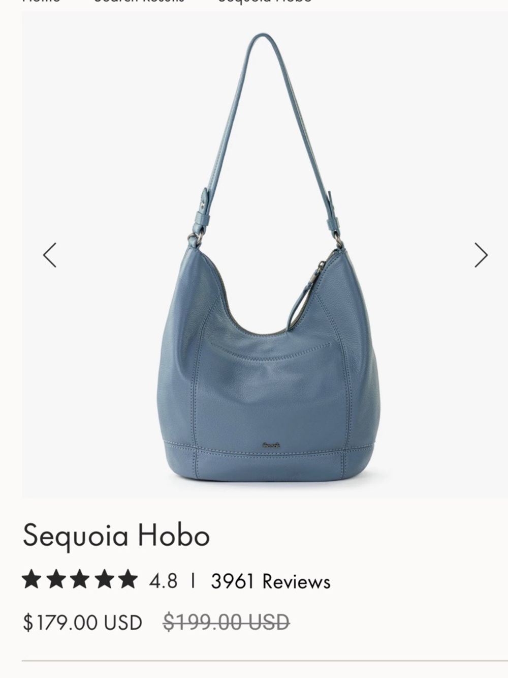 The Sak sequoia blue hobo bag